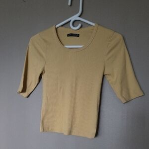 NWOT Abercrombie&Fitch Yellow Fitted Short Sleeve Tee💥Buy2Get1Free💥